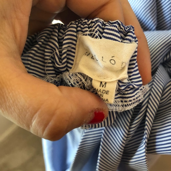 melloday blue striped tie back dress - Picture 6 of 6